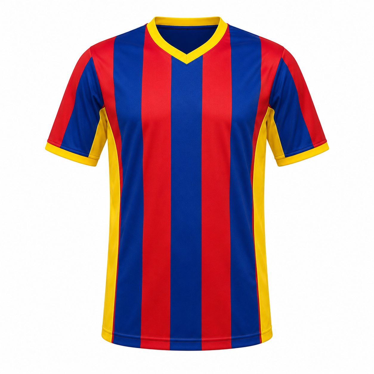 Camiseta Rayada Azul Rojo Amarillo DryFit – Confección Nacional