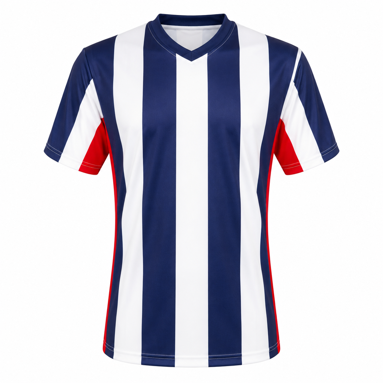 Camiseta Rayada Blanco Azul Marino Rojo DryFit – Confección Nacional