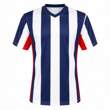 Camiseta Rayada Blanco Azul Marino Rojo DryFit – Confección Nacional