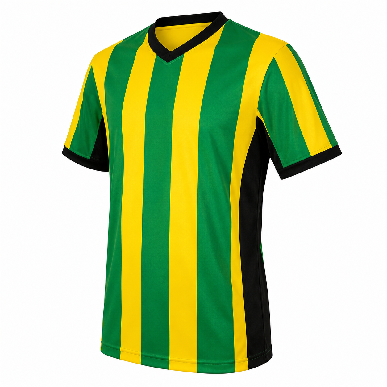 Camiseta Rayada Verde Amarillo Negro DryFit – Confección Nacional