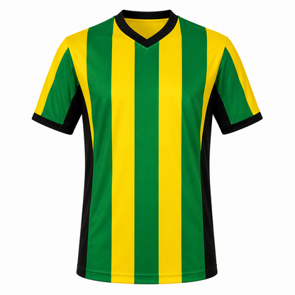 Camiseta Rayada Verde Amarillo Negro DryFit – Confección Nacional