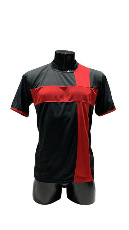 Camiseta Cruz Negro/Rojo DryFit Confección Nacional | LJS