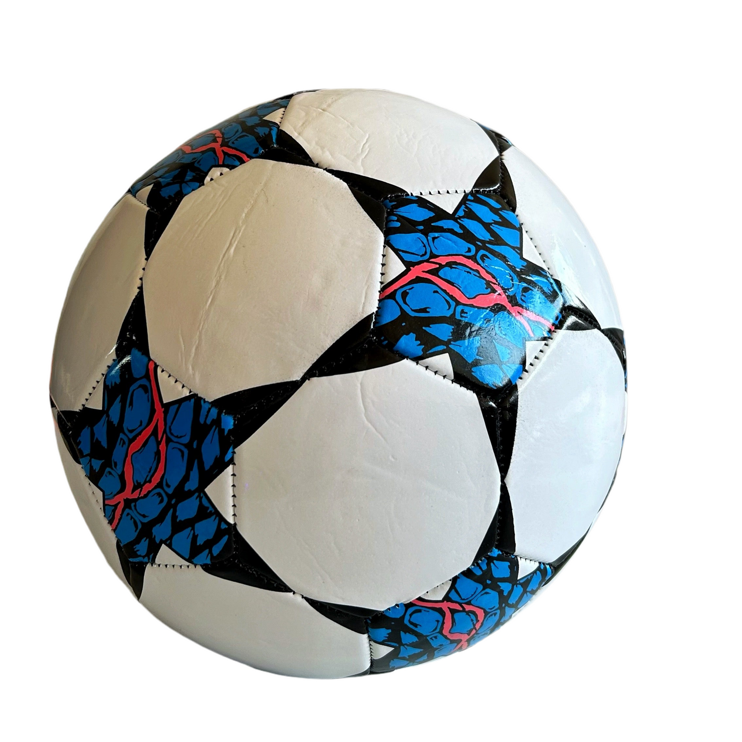 Balón fútbol N°5 Blanco - Azul - Rosa