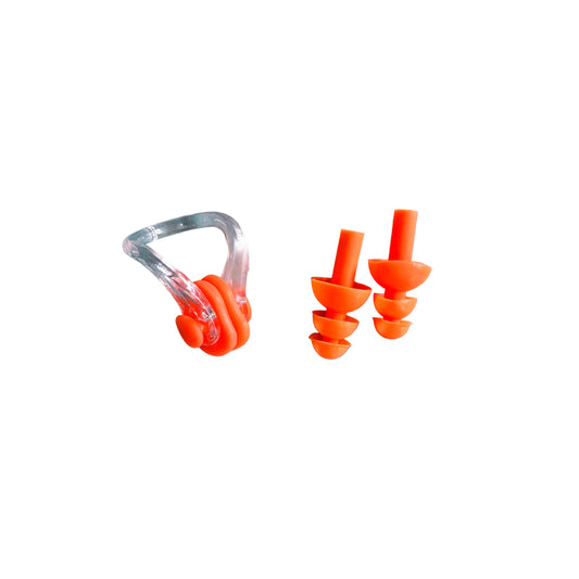 Tapon de oido y naricera Swimfit silicona naranjo
