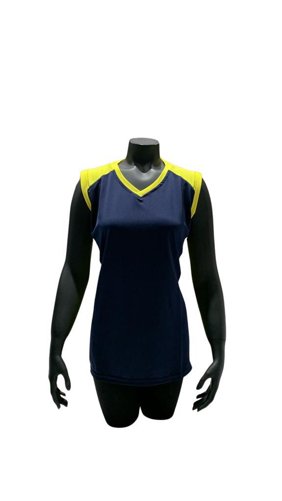 Camiseta mundial dama azul marino/amarillo villa