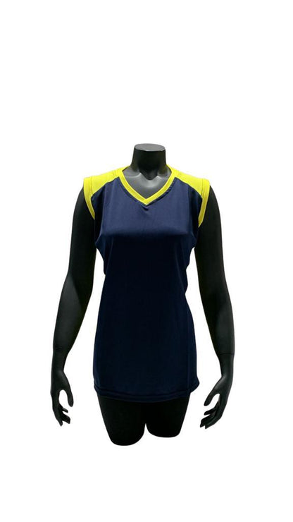 Camiseta mundial dama azul marino/amarillo villa