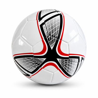 Balón fútbol eco N°5 Blanco - Negro - Rojo