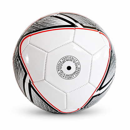 Balón fútbol eco N°5 Blanco - Negro - Rojo