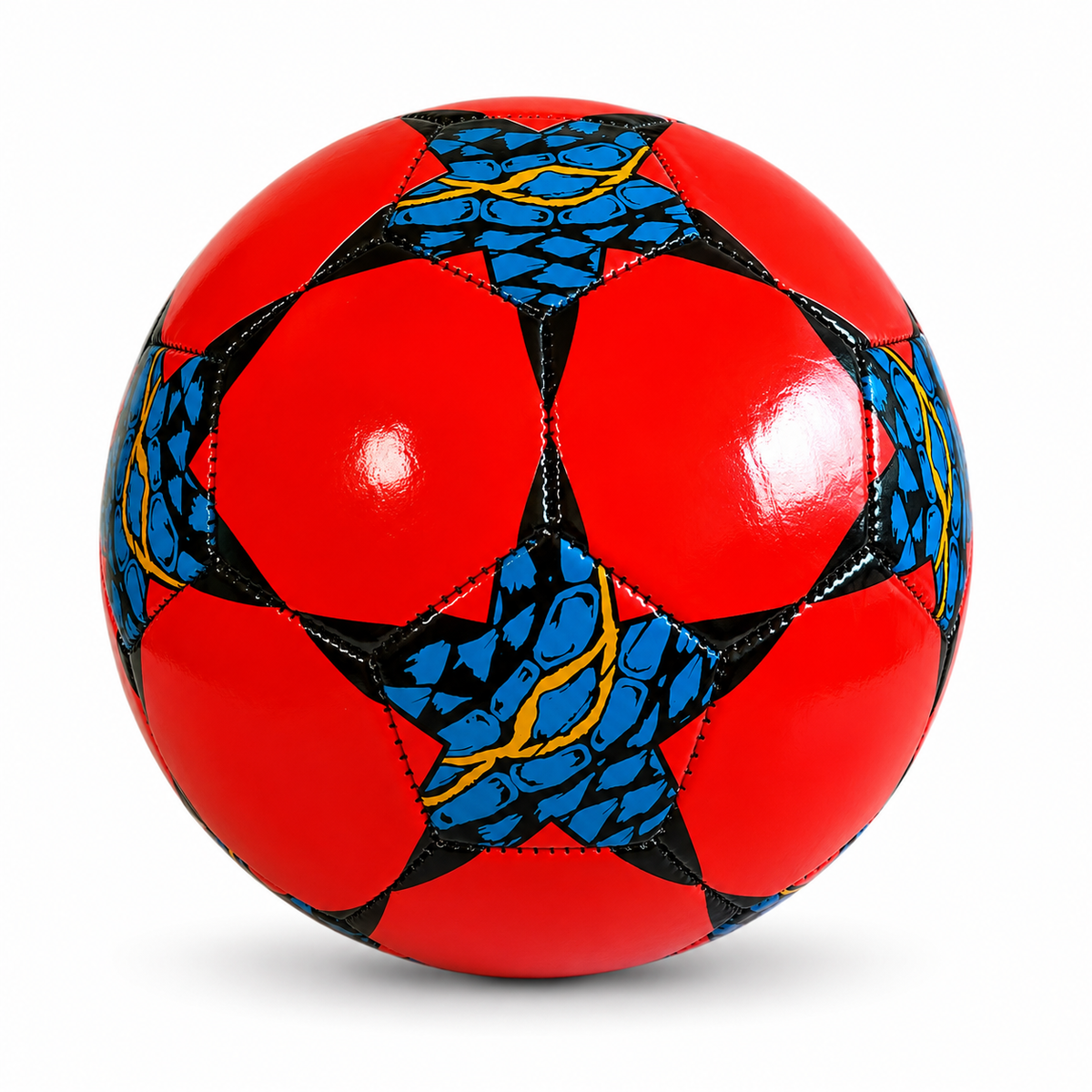 Balón fútbol eco N°5 Rojo - Azul - Amarillo - Negro