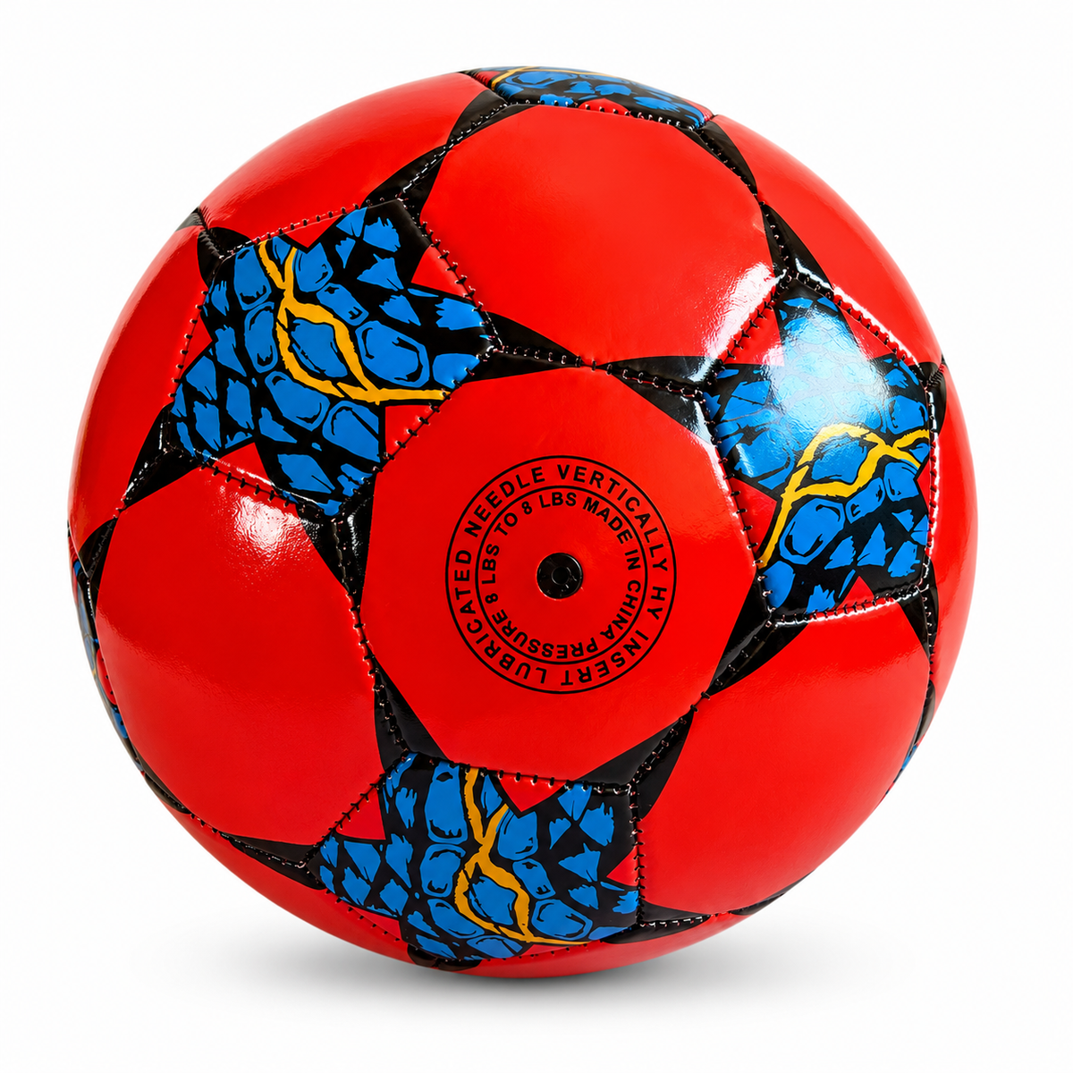 Balón fútbol eco N°5 Rojo - Azul - Amarillo - Negro