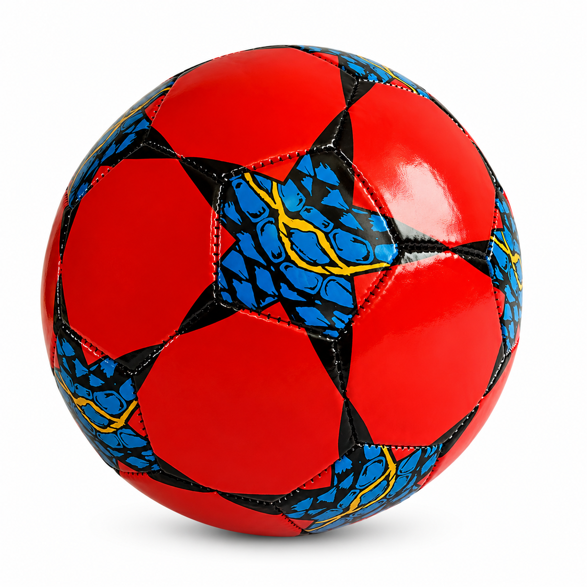 Balón fútbol eco N°5 Rojo - Azul - Amarillo - Negro