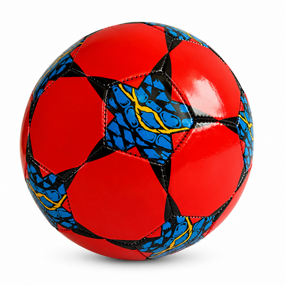Balón fútbol eco N°5 Rojo - Azul - Amarillo - Negro