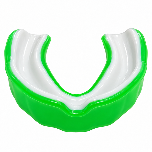 Protector bucal verde/blanco doble gel