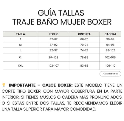 Traje de baño mujer sublimado boxer