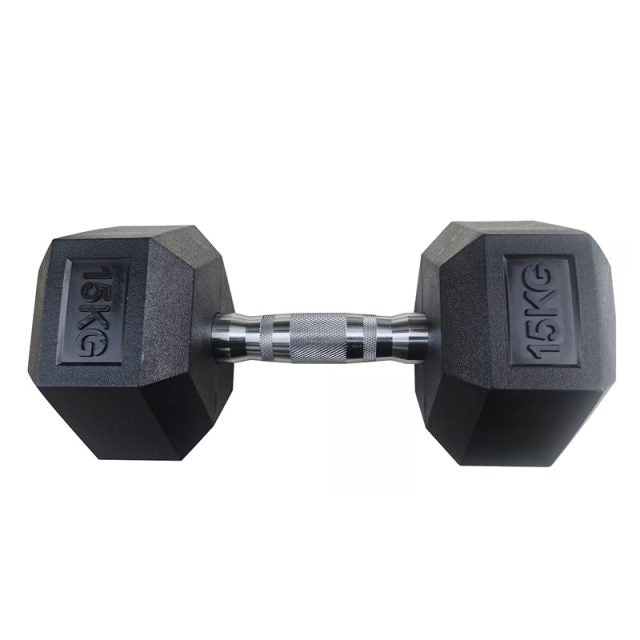 Mancuerna Hexagonal Caucho 15Kg – Unidad
