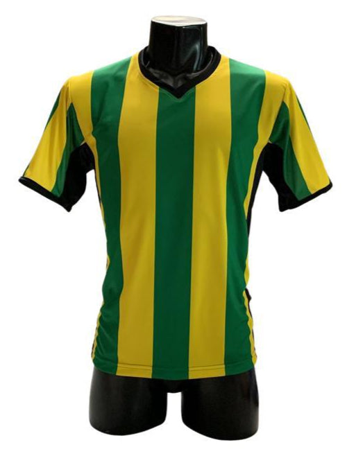 Camiseta rayada Verde - Amarillo - Negro