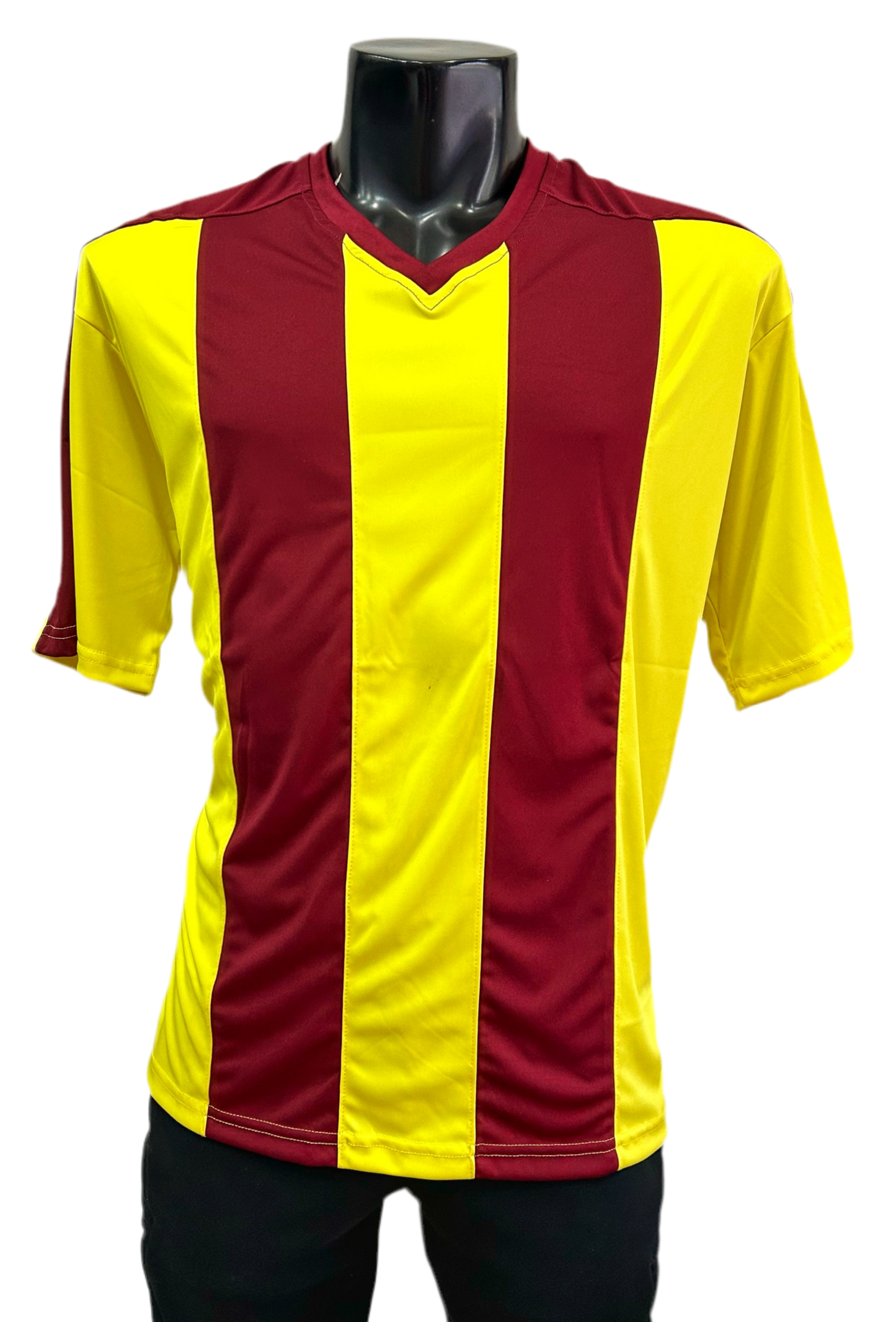 Camiseta rayada Amarillo - Burdeo