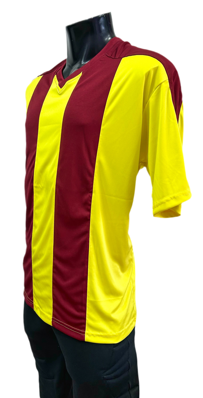 Camiseta rayada Amarillo - Burdeo