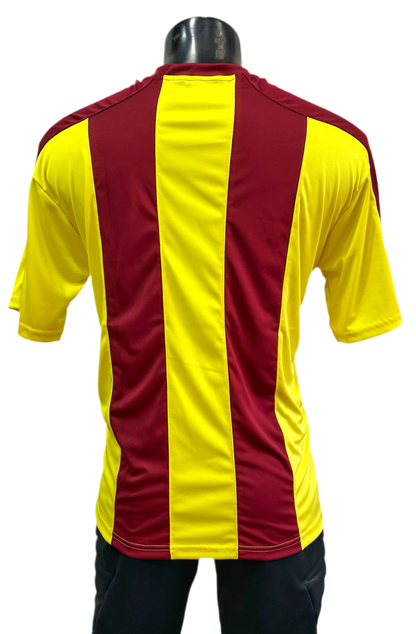 Camiseta rayada Amarillo - Burdeo