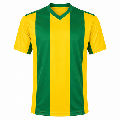 Camiseta Rayada Verde Amarillo Oro DryFit – Confección Nacional