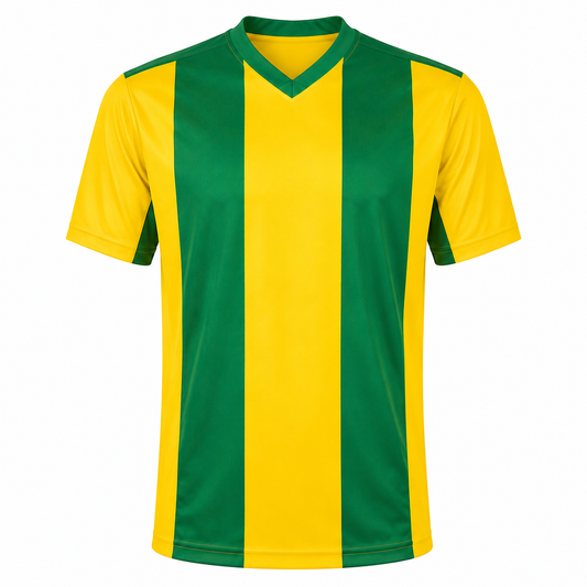 Camiseta Rayada Verde Amarillo Oro DryFit – Confección Nacional