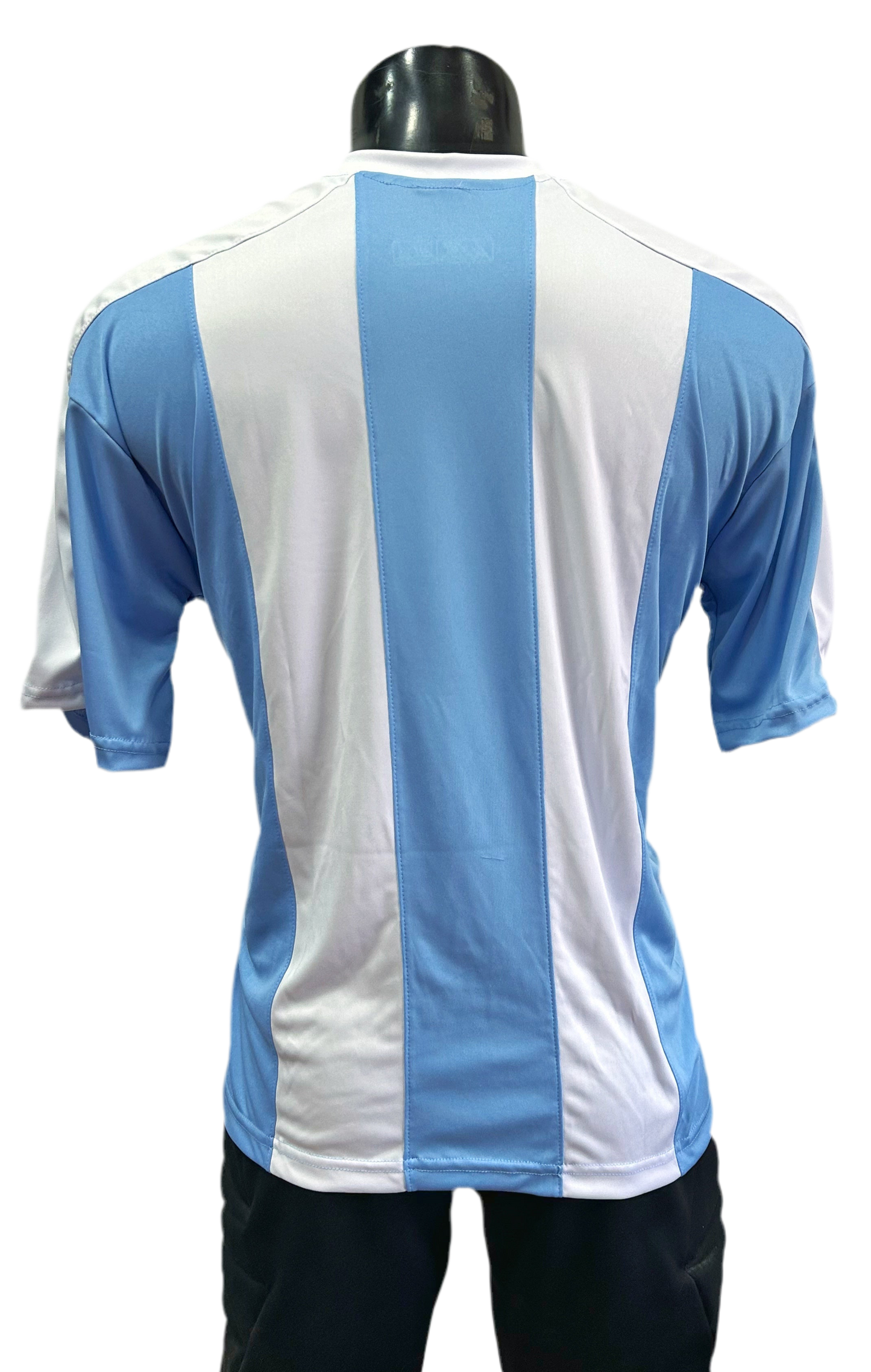 Camiseta rayada Celeste - Blanco