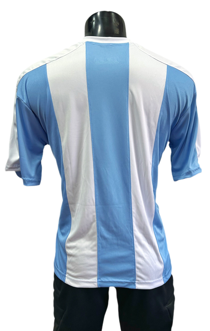 Camiseta rayada Celeste - Blanco