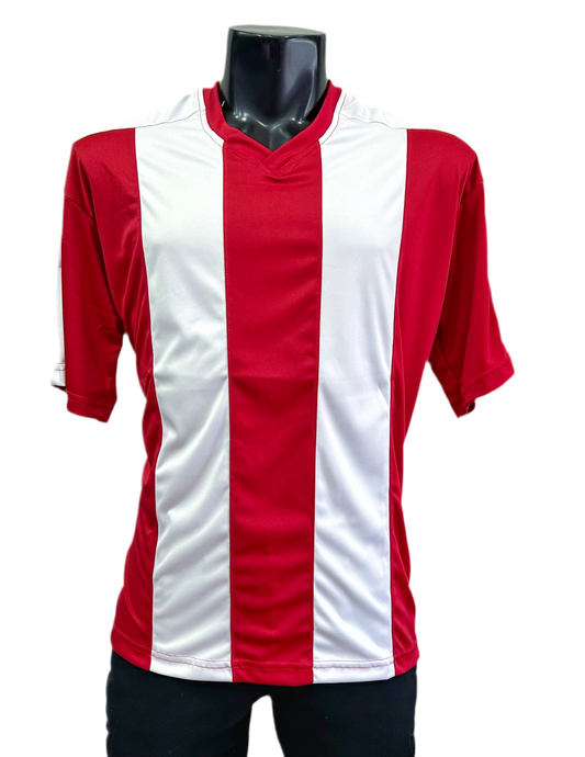 Camiseta rayada Rojo - Blanco