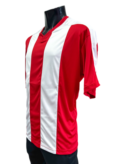 Camiseta rayada Rojo - Blanco
