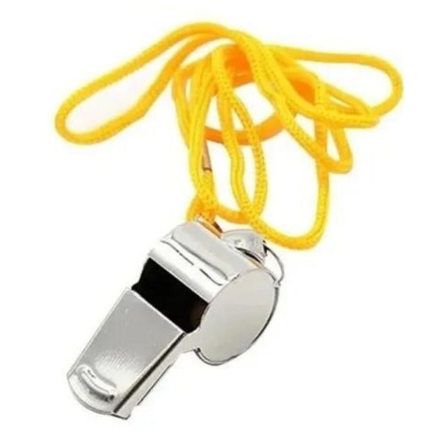 Pito metalico c/cordon