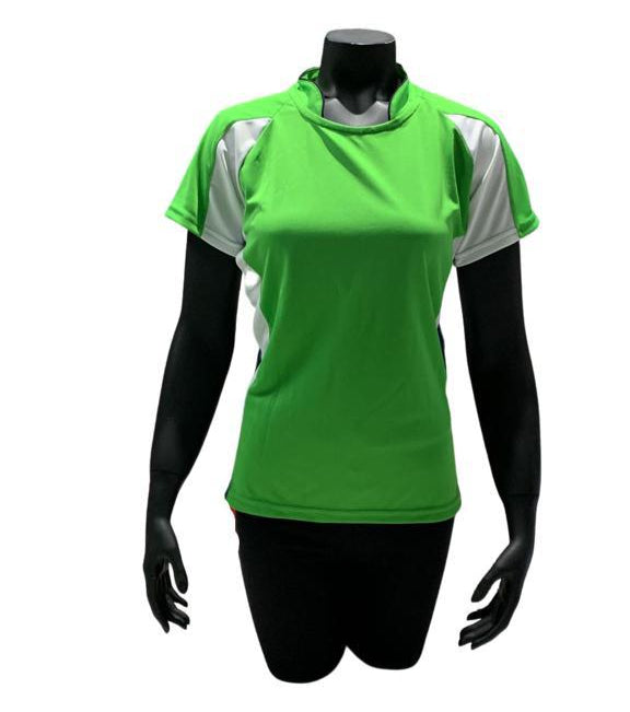 Camiseta dama Valquiria Verde claro - Blanco - Verde oscuro