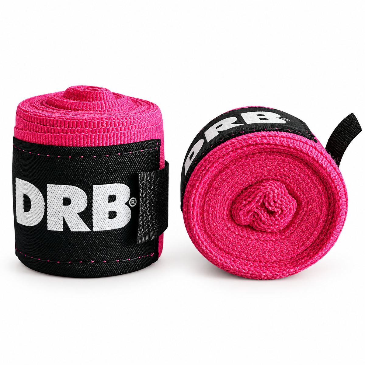 Venda de Boxeo DRB rosada de 4,5 metros de largo y 5 cm de ancho para sujeción de manos y muñecas durante entrenamientos y competencias.