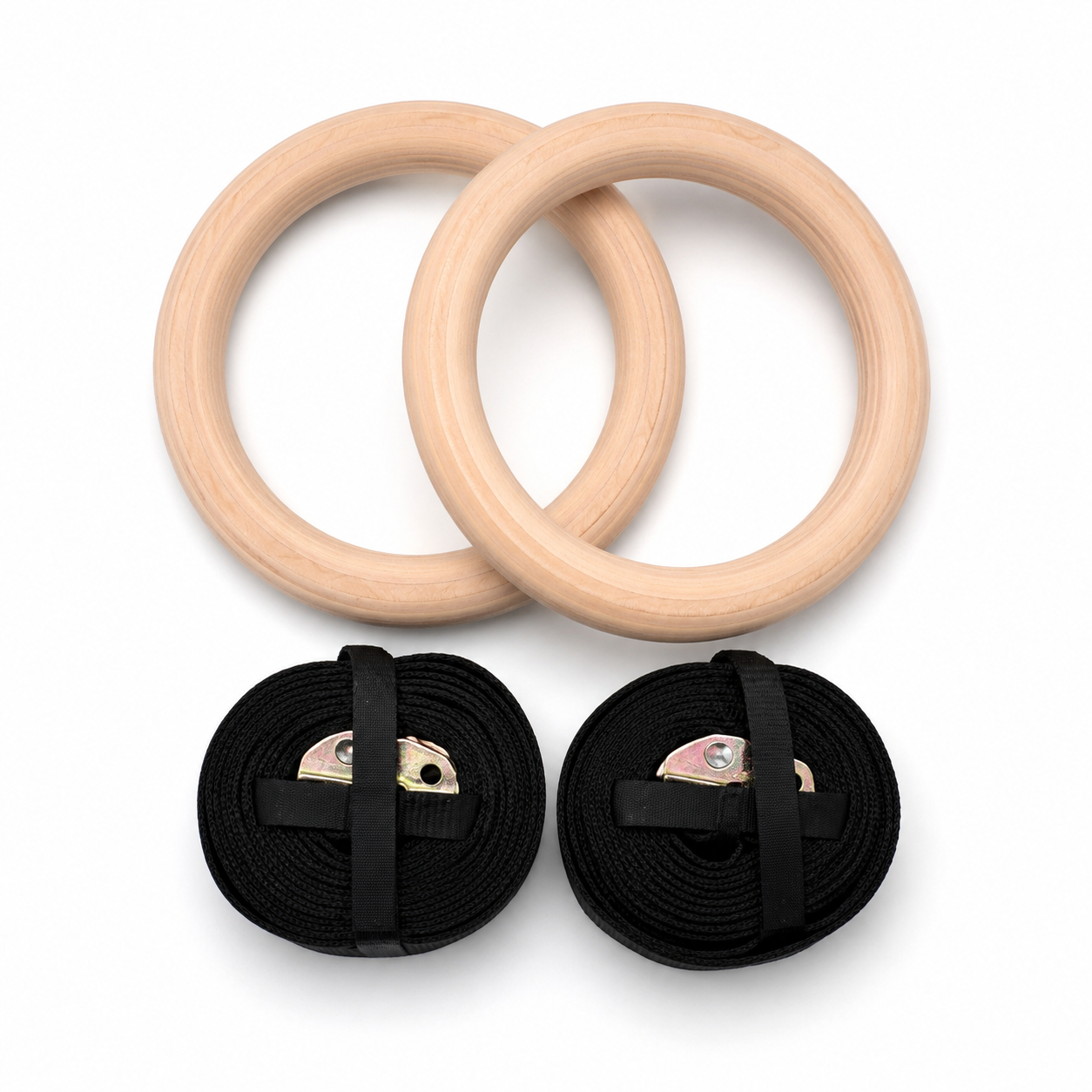 Anilla de madera de 23 cm de diámetro y 2,5 cm de espesor para calistenia, gimnasia, entrenamiento funcional y ejercicios de fuerza.