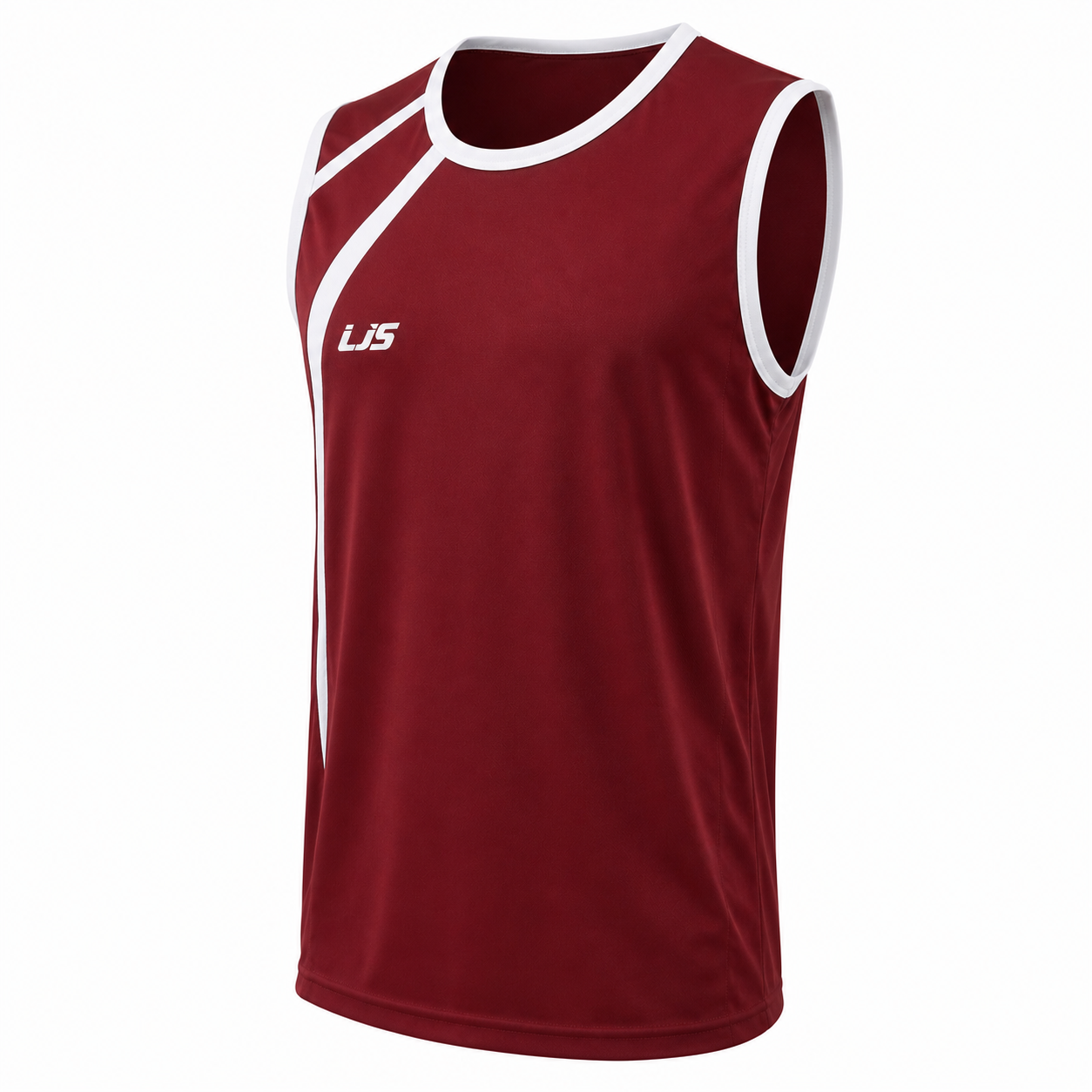 Camiseta Básquetbol Mundial Varón Burdeo/Blanco DryFit Confección Nacional | LJS