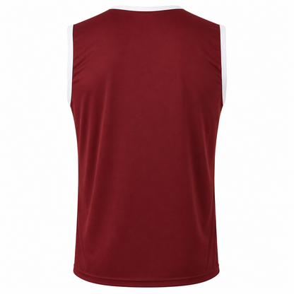 Camiseta Básquetbol Mundial Varón Burdeo/Blanco DryFit Confección Nacional | LJS
