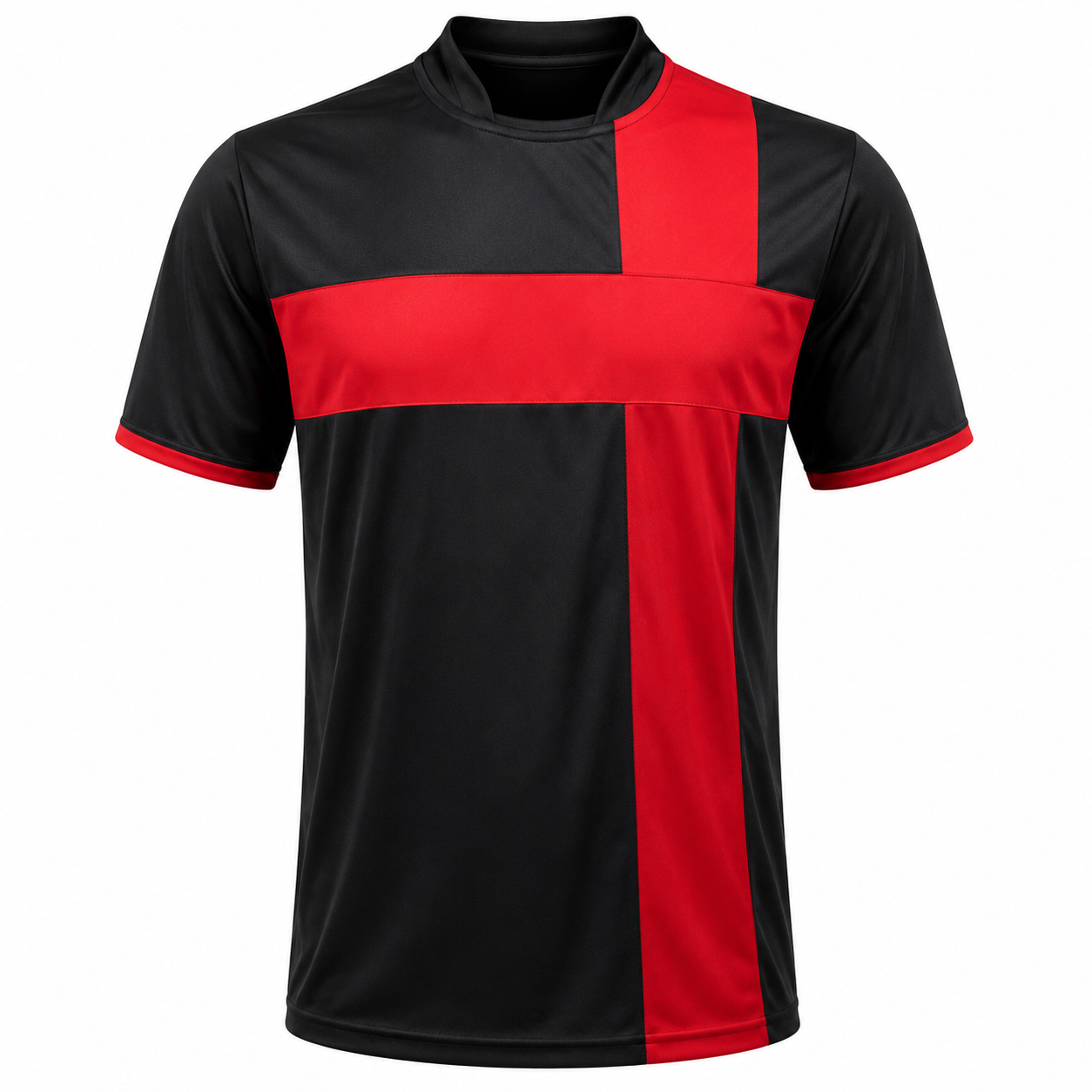 Camiseta Cruz Negro/Rojo DryFit Confección Nacional | LJS