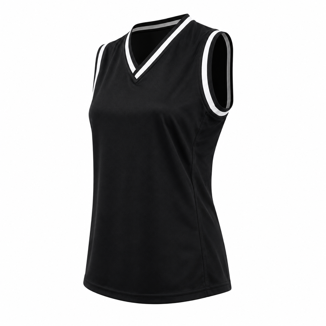 Camiseta Básquetbol Dama Negro/Blanco DryFit Confección Nacional | LJS