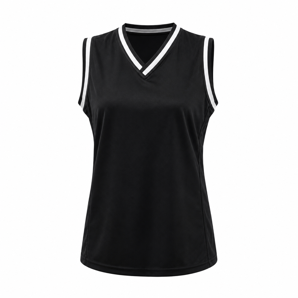 Camiseta Básquetbol Dama Negro/Blanco DryFit Confección Nacional | LJS