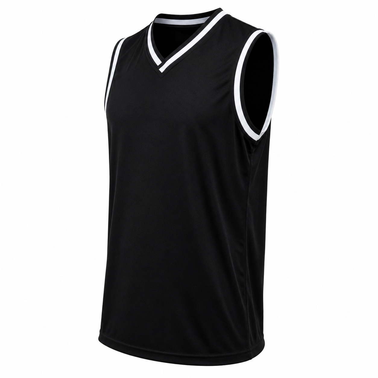 Camiseta Básquetbol Mundial Varón Negro/Blanco DryFit Confección Nacional | LJS
