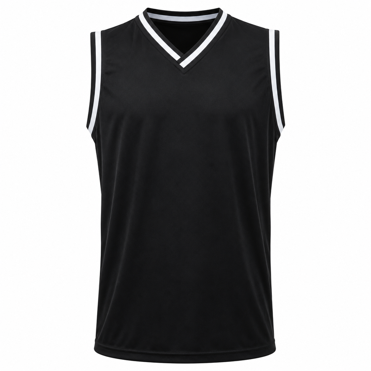 Camiseta Básquetbol Mundial Varón Negro/Blanco DryFit Confección Nacional | LJS