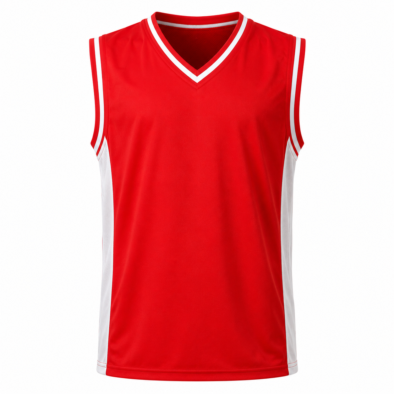Camiseta Básquetbol Mundial Varón Rojo/Blanco DryFit Confección Nacional | LJS