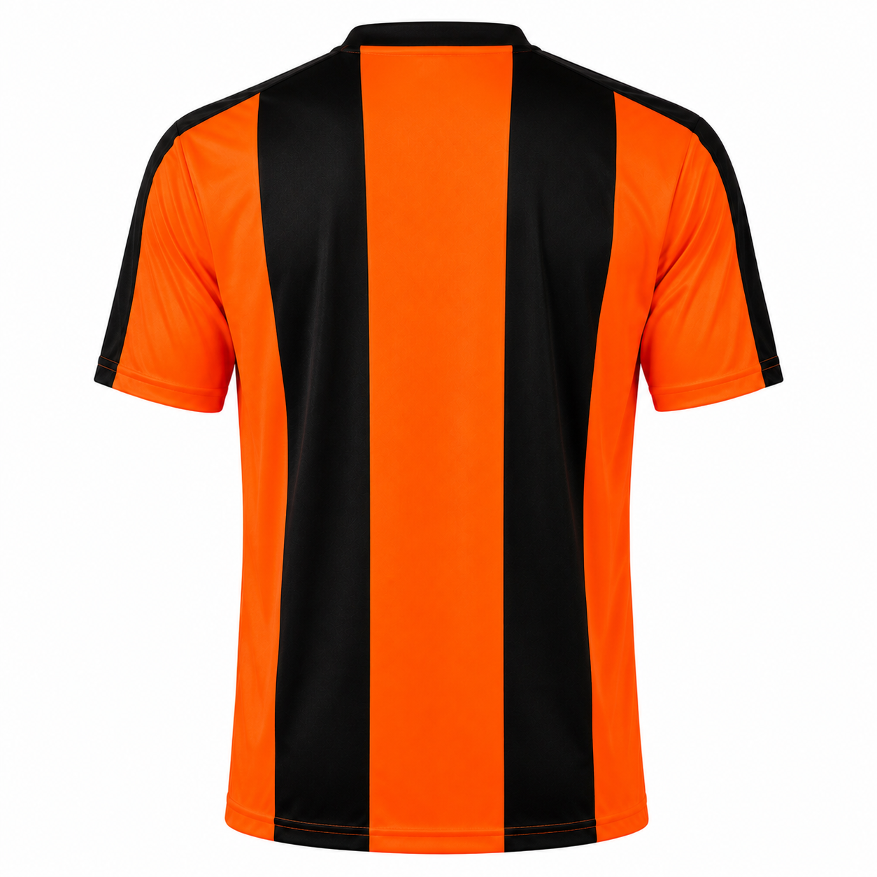 Camiseta Rayada Naranjo Flúor Negro | Confección Nacional
