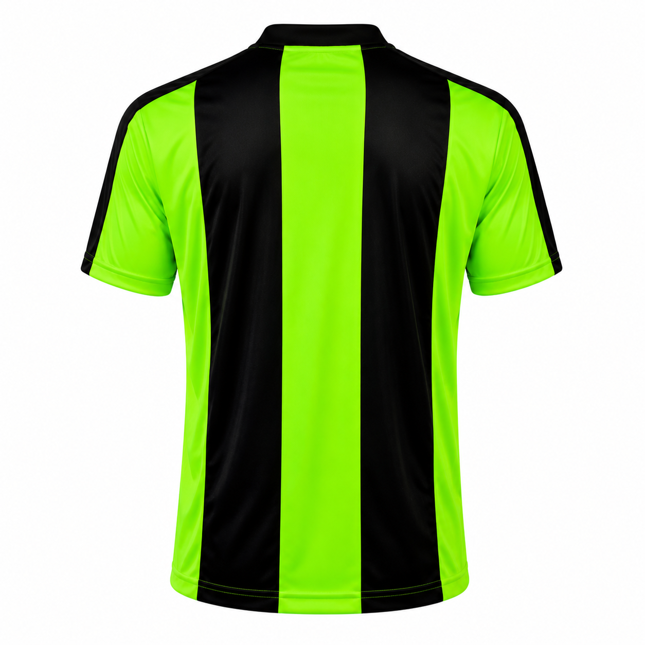Camiseta rayada verde fluor - negro Personalizable | Confección Nacional