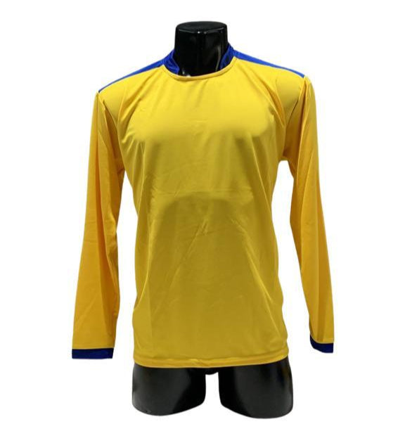 Camiseta manga larga Amarillo - Azul rey