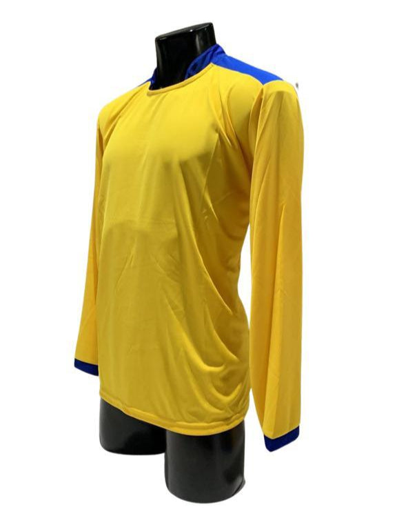 Camiseta manga larga Amarillo - Azul rey