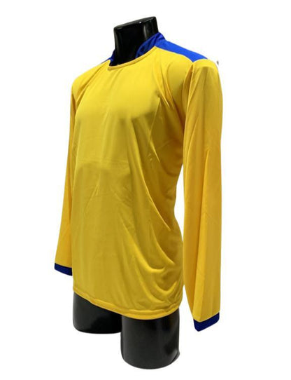 Camiseta manga larga Amarillo - Azul rey