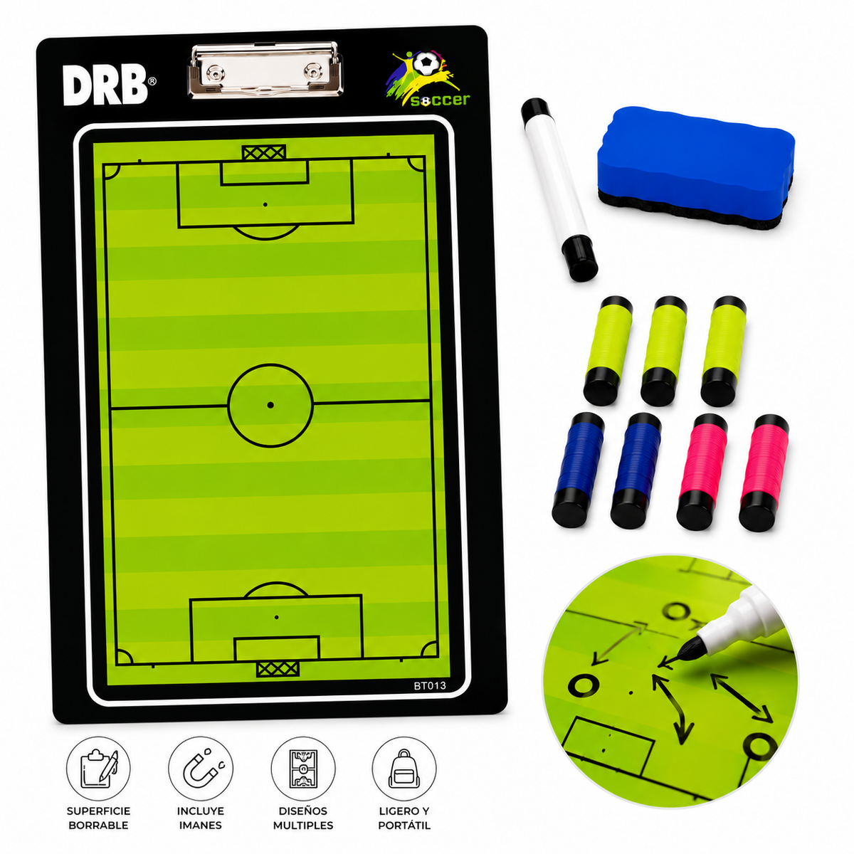 Pizarra Táctica Magnética de Fútbol DRB | Planificación y Estrategia Deportiva