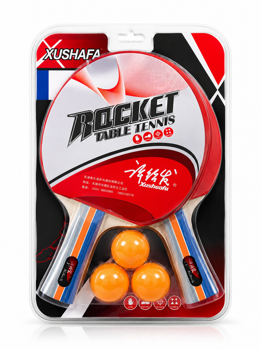 Set de paletas de ping pong para tenis de mesa con pelotas, ideal para entrenamiento, juegos recreativos y entretenimiento familiar.