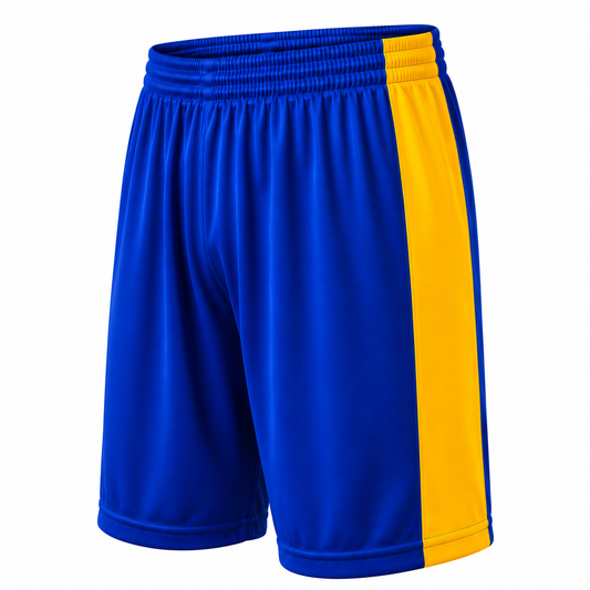 Short azul rey con franja amarilla
