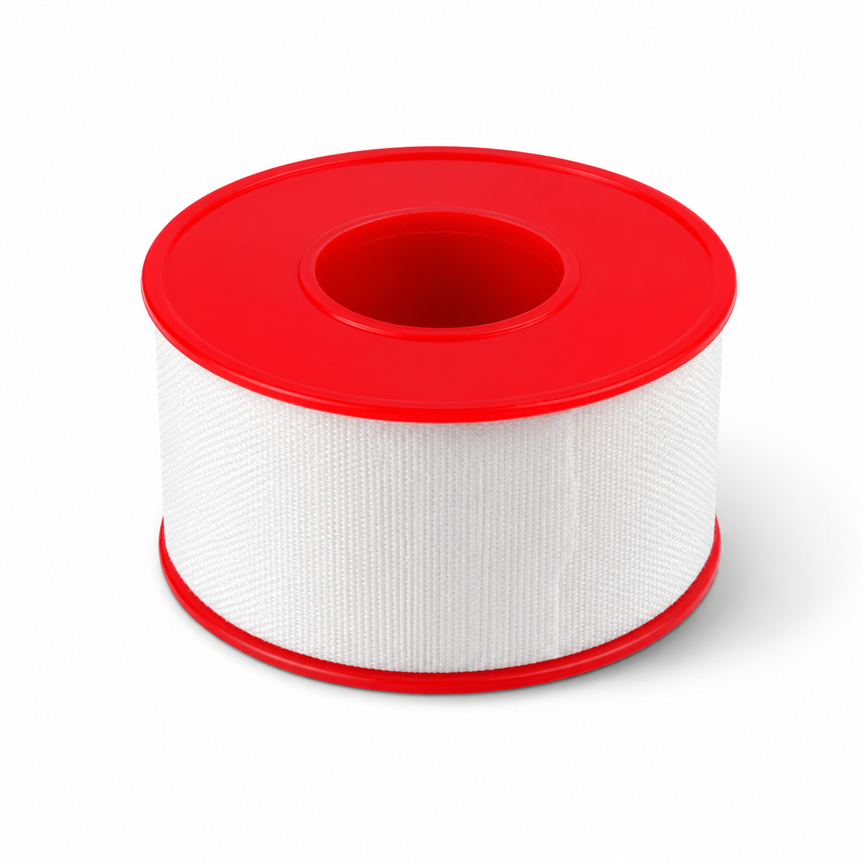 Tela tipo leukoplast de 2,5 cm x 5 mt con adhesivo de óxido de zinc, ideal para fijación de vendajes, apósitos, soporte deportivo y primeros auxilios.